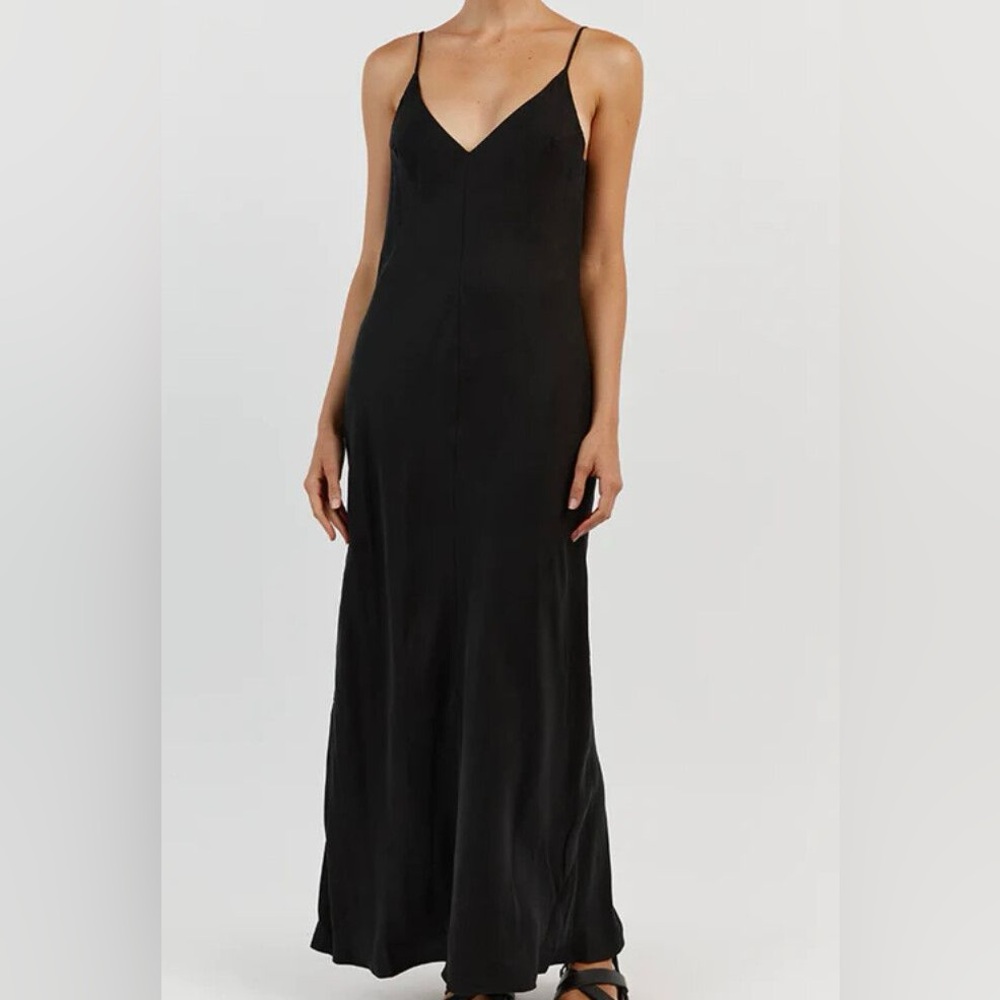 Dissh Kingston Black Cupro Midi Dress